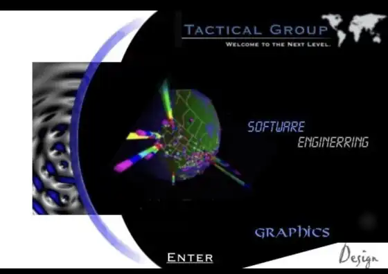 The original Tactical Group homepage: software, engineering, graphics and design